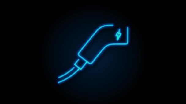 Elektrikli araç ikonu şarj ediyor. Ev ücreti. Elektrikli araba. Hareket grafikleri. — Stok video