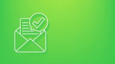 Yeşil işaretli zarf ve belge açıldı. Doğrulama maili. Hareket grafikleri.