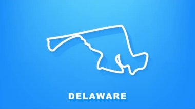 Delaware eyalet haritası animasyonu. Hareket grafikleri.