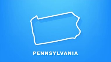 Pennsylvania eyalet haritası animasyonu. Hareket grafikleri.