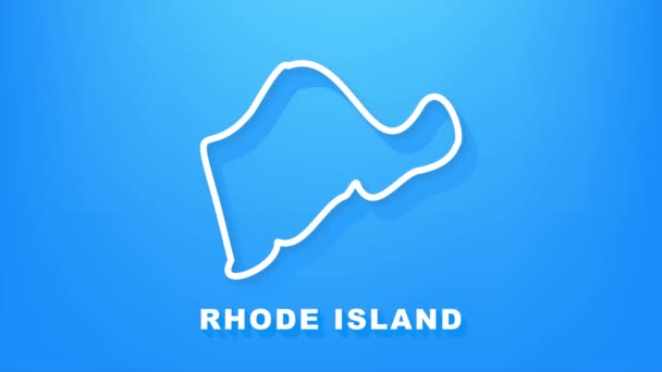 Rhode Island state map outline animation. Motion graphics. — Stock Video