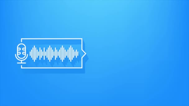 Podcast. Distintivo, logotipo do selo de ícone. Gráficos de movimento. — Vídeo de Stock