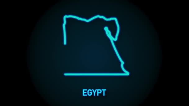 Egipto mapa icono aislado en el fondo. Animación gráfica de vídeo 4K. — Vídeos de Stock