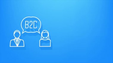 B2C simgesi, müşteriden işe. Hareket grafikleri.