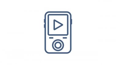 Düz stil müzik ikonu. Müzik, ses, plak ikonu. Hareket grafikleri.