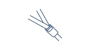 Emniyet kemeri. Arabada ve uçakta emniyet kemeri var. Hareket grafikleri.