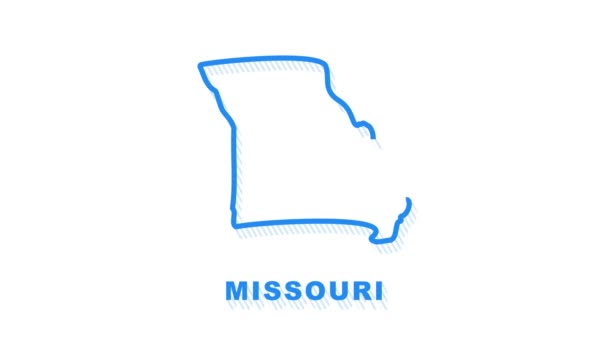 Missouri county map outline animation. Motion graphics. — Stock Video