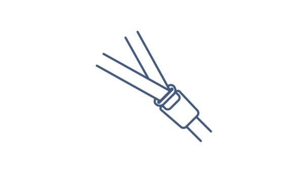 Ремень безопасности. Ремень безопасности движения на автомобиле, самолете. Графика движения. — стоковое видео