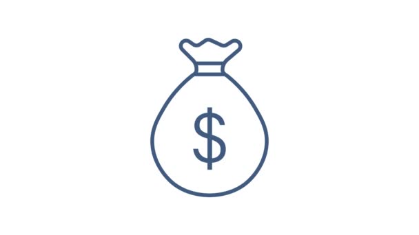 Money, finance and payments. Set outline web icon. Motion graphics. — Stock Video