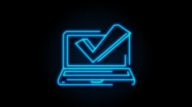 İşaretle. Yeşil onaylı çıkartma. Hareket grafikleri.