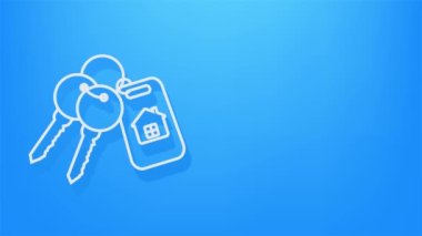 Kiralık ev, konsept için. Ev anahtarı emlakçıda. Hareket grafikleri.