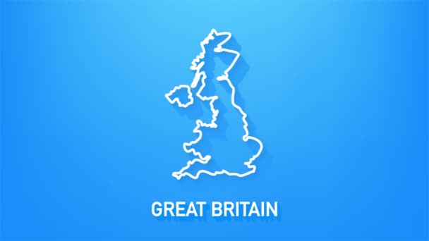 Umriss England Landkarte Symbol isoliert auf dem Hintergrund. 4K Video Motion Grafik Animation. — Stockvideo