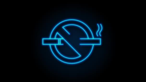 No smoking sign. Cigarette, great design for any purposes. Motion graphics. — Stock Video