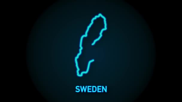 Svédország térkép ikon elszigetelt a háttérben. 4K Videó mozgás grafikus animáció. — Stock videók