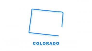 Colorado şehir haritası animasyon çizgisi. Hareket grafikleri.