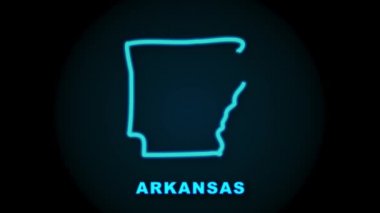 Arkansas eyalet haritası animasyonu. Hareket grafikleri.