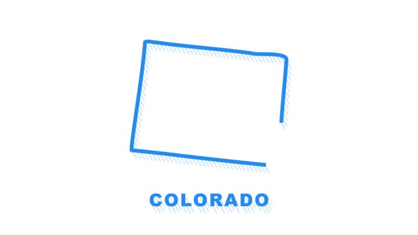 Colorado Stadtplan umreißt Animation. Bewegungsgrafik. — Stockvideo