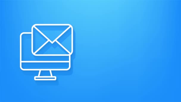 Concepto de notificación por correo electrónico. Nuevo correo electrónico. E-mail Marketing. Campana de notificación. Gráficos en movimiento. — Vídeos de Stock