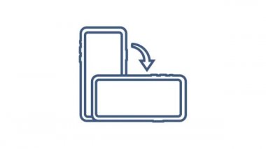 Akıllı telefon simgesini döndür. Aygıt döndürme sembolü. Hareket grafikleri.