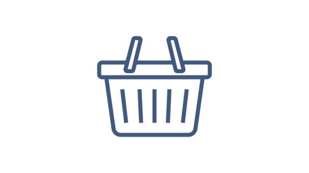 Shopping-Set-Symbol für Webdesign. E-Commerce. Rabattcoupon. Business-Ikone. Preisschild. Bewegungsgrafik. — Stockvideo