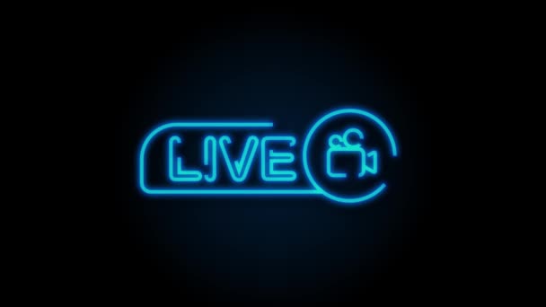 Live streaming logo. Zakelijk icoon. Stream interface. Bewegingsgrafiek. — Stockvideo