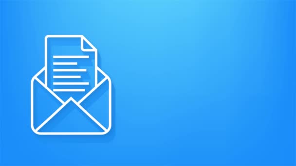 Concepto de notificación por correo electrónico. Nuevo correo electrónico. E-mail Marketing. Campana de notificación. Gráficos en movimiento. — Vídeos de Stock