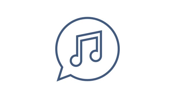 Icona musicale in stile piatto. Musica, voce, icona di registrazione. Grafica del movimento. — Video Stock