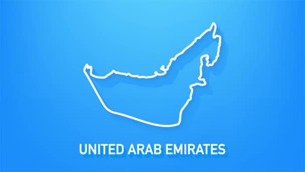 Egyesült arab emirates térkép ikon elszigetelt a háttérben. 4K Videó mozgás grafikus animáció. — Stock videók