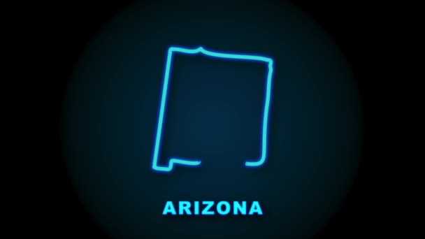 Arizona Stati Uniti d'America federali mappa di stato di animazione. Grafica del movimento. — Video Stock