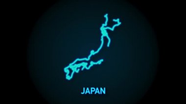 Japonya harita simgesi arka planda izole edildi. 4K Video hareketli grafik canlandırması.