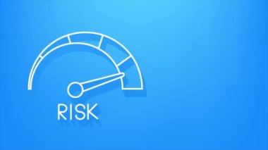 Hız göstergesinde risk simgesi. Yüksek risk ölçer. Hareket grafikleri.