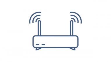 Beyaz arka planda teknoloji simgesi. Bilgi teknolojisi. Dijital iletişim. Aygıt simgesi. Genel ağ bağlantısı. Hareket grafikleri.