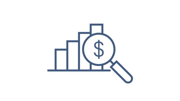 Dinero, finanzas y pagos. Establecer el icono web esquema. Gráficos en movimiento. — Vídeo de stock