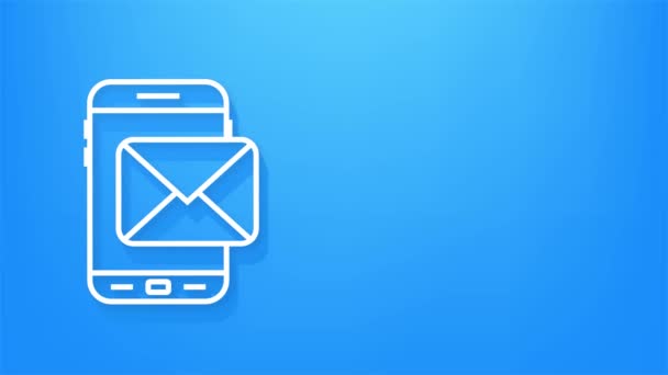 Conceito de notificação por email. Novo e-mail. E-mail Marketing. Sino de notificação. Gráficos de movimento. — Vídeo de Stock