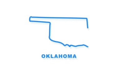 Oklahoma şehri haritası animasyon. Hareket grafikleri.