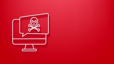 Siber saldırı. Balık oltası, dizüstü bilgisayar, internet güvenliği ile veri işleme. Hareket grafikleri.