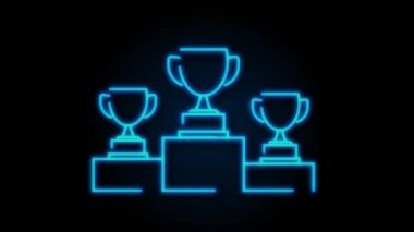 Kazanan kupa afişi. Kutlarım. Zafer ödülü. Zafer ikonu. Hareket grafikleri.