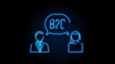 B2C simgesi, müşteriden işe. Hareket grafikleri.