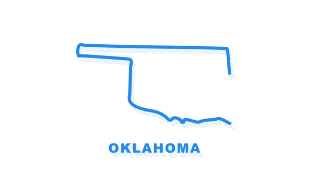 Oklahoma stadsplattegrond schets animatie. Bewegingsgrafiek. — Stockvideo