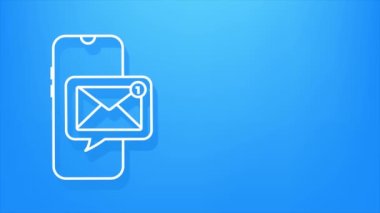 E- posta bildirim konsepti. Yeni e-posta. E-posta Pazarlama. Bilgilendirme zili. Hareket grafikleri.