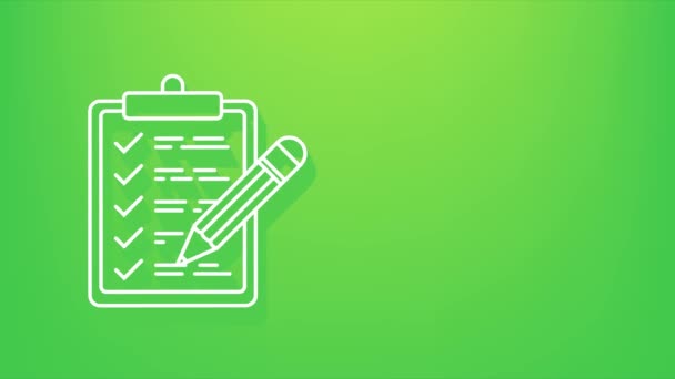 Clipboard with checklist icon. Clipboard with checklist icon for web. Motion graphics. — Stock Video
