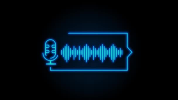 Podcast. Rozet, simge damgası logosu. Hareket grafikleri. — Stok video