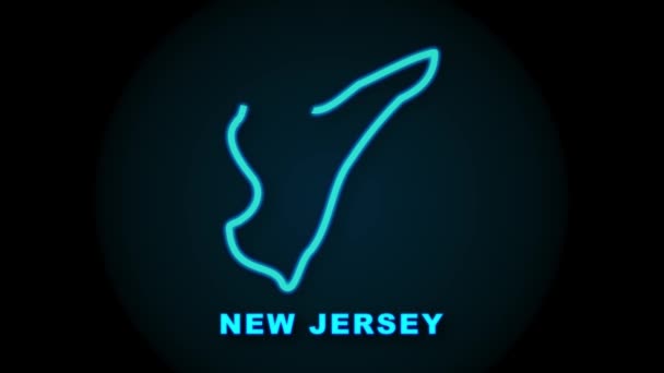 Nova Jersey estado mapa esboço animação. Gráficos de movimento. — Vídeo de Stock