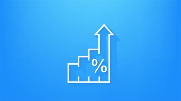 Pengar, ekonomi och betalningar. Ange kontur webb ikon. Rörlig grafik. — Stockvideo