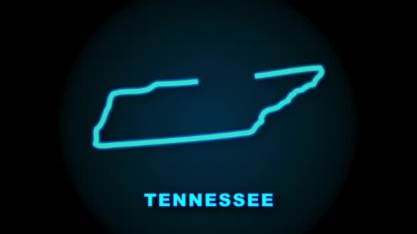 Linka animované mapy zobrazující stav Tennessee ze Spojených států amerických. Pohybová grafika. — Stock video