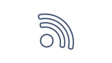 Bedava Wi-Fi bölgesi mavi simgesi. Ücretsiz kablosuz internet imza konsepti. Hareket grafikleri.