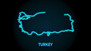 Arkaplanda Türkiye haritası simgesi izole edildi. 4K Video hareketli grafik canlandırması.