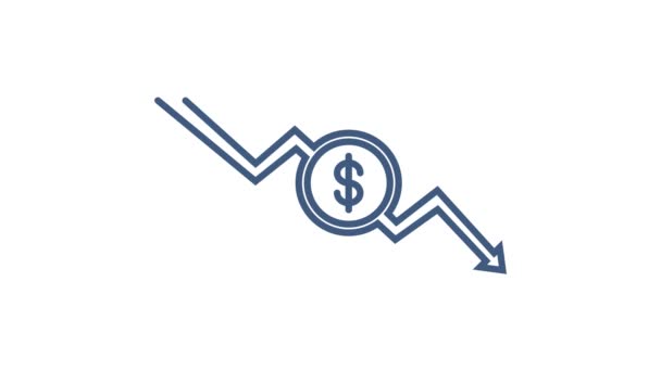 Dinero, finanzas y pagos. Establecer el icono web esquema. Gráficos en movimiento. — Vídeo de stock