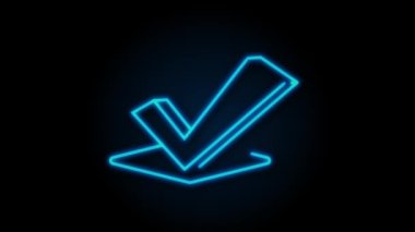 İşaretle. Yeşil onaylı çıkartma. Hareket grafikleri.