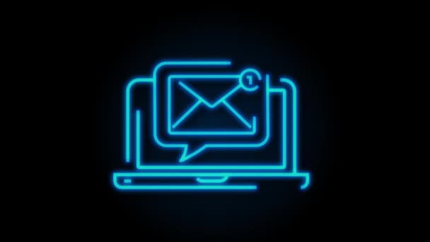 Concepto de notificación por correo electrónico. Nuevo correo electrónico. E-mail Marketing. Campana de notificación. Gráficos en movimiento. — Vídeo de stock